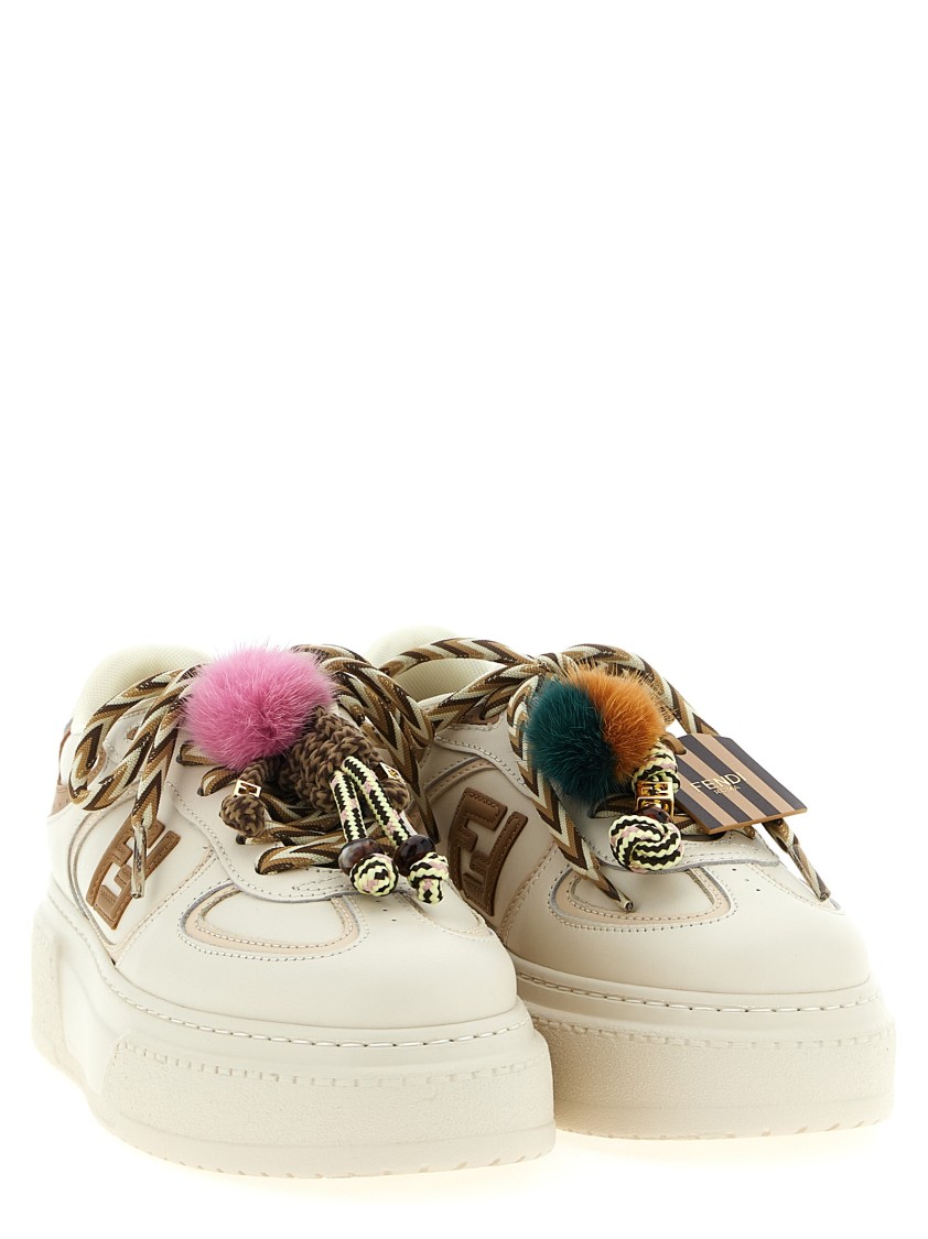 Fendi Match Platform Sole Sneakers Charms In Neutral