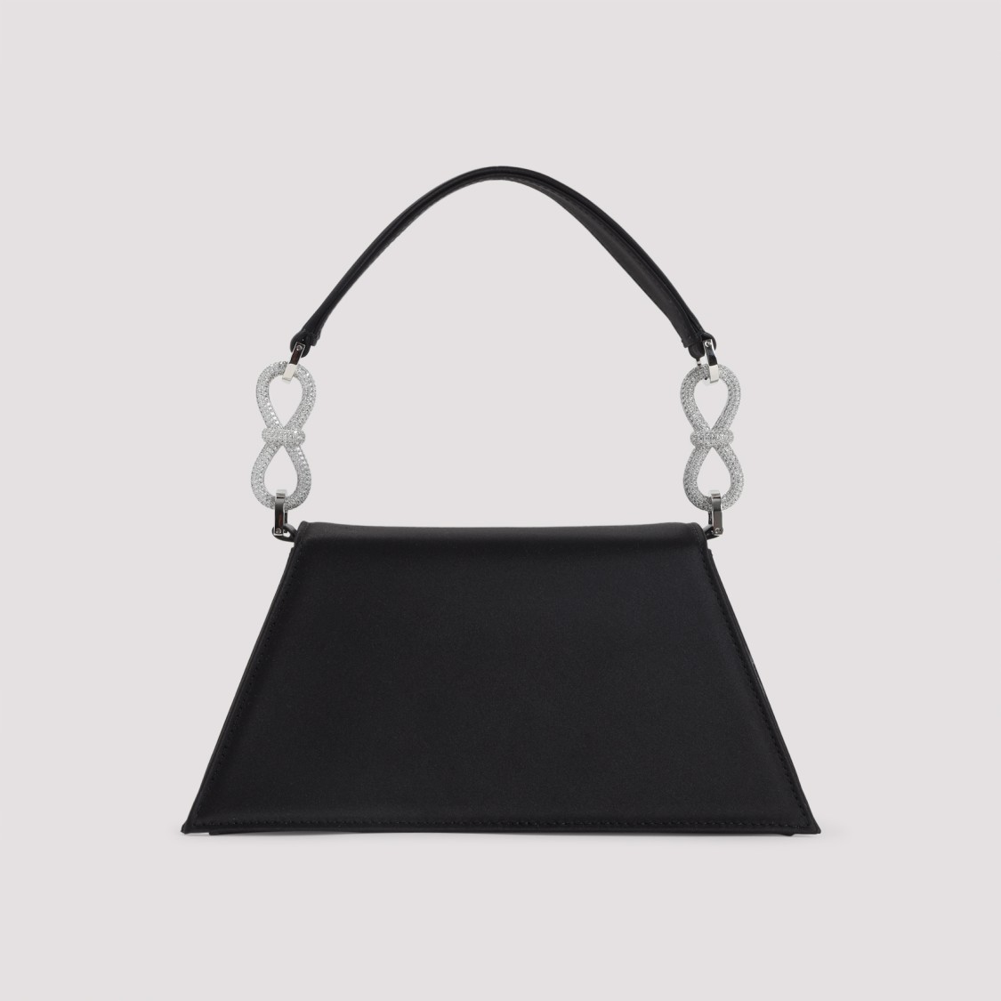 Mach&mach Mach & Mach Structured Silk Shoulder Bag With Bow Detail In Black