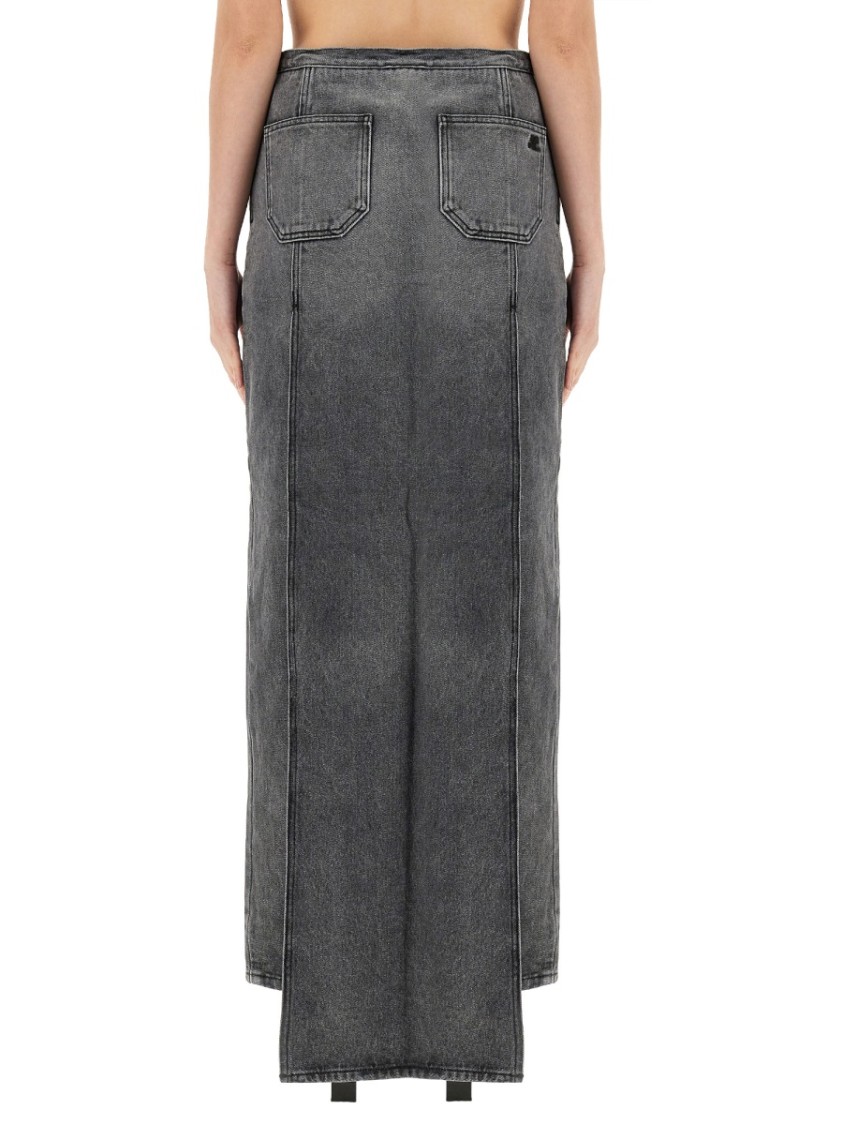 Shop Courrèges Classic Long Denim Skirt