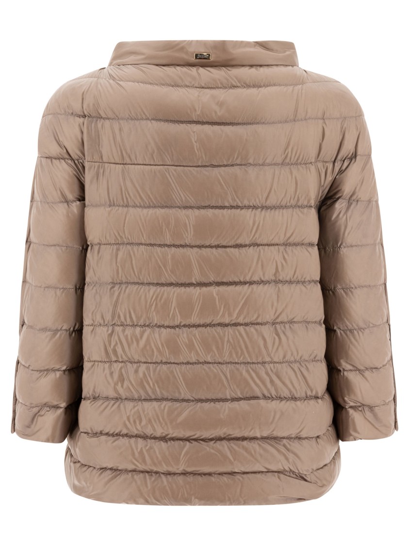 Herno Short Padded Jacket With High Collar In Pink