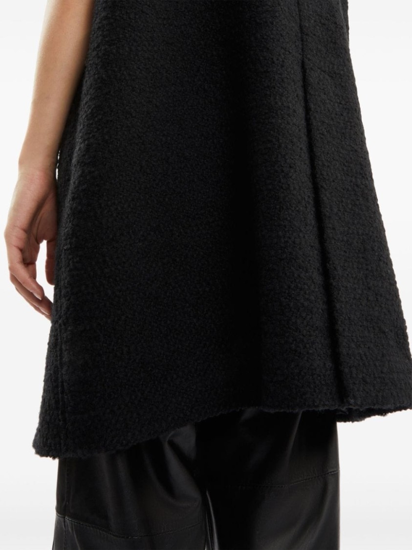 Fay Structured Sleeveless Jacket With High Collar And Textured Fabric In Black