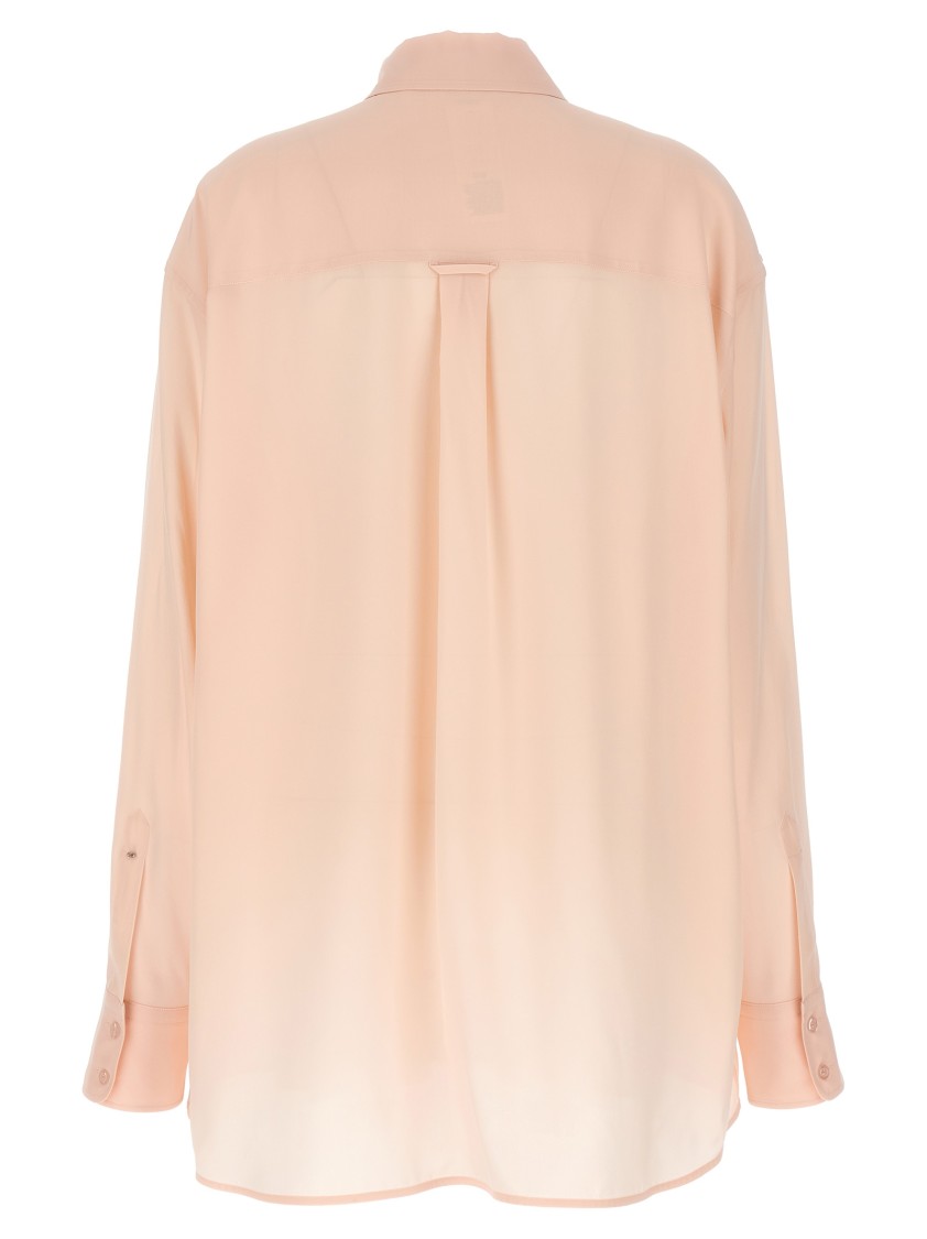 Sportmax Sheer Fabric Collared Shirt With Pleated Back In Neutral