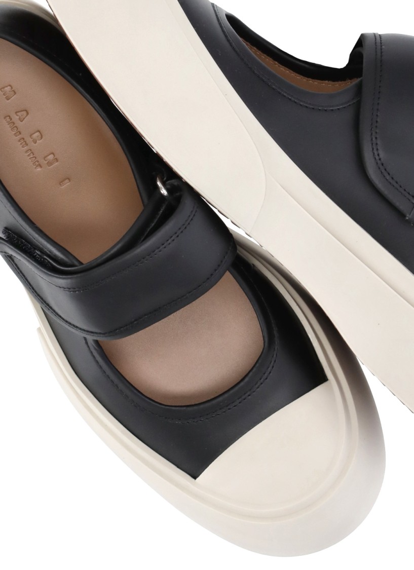 Shop Marni Mary Jane Sneakers In Black