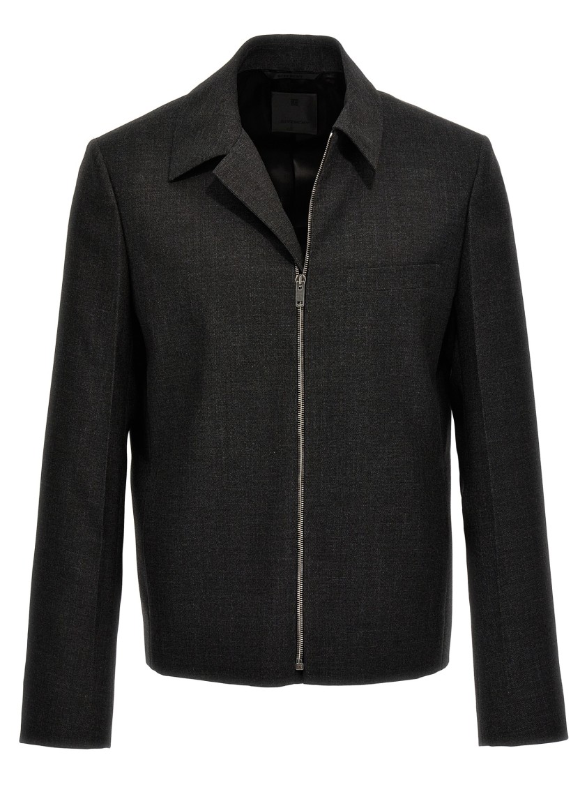 Givenchy Structured Blouson Casual Jackets And Parka Gray In Black
