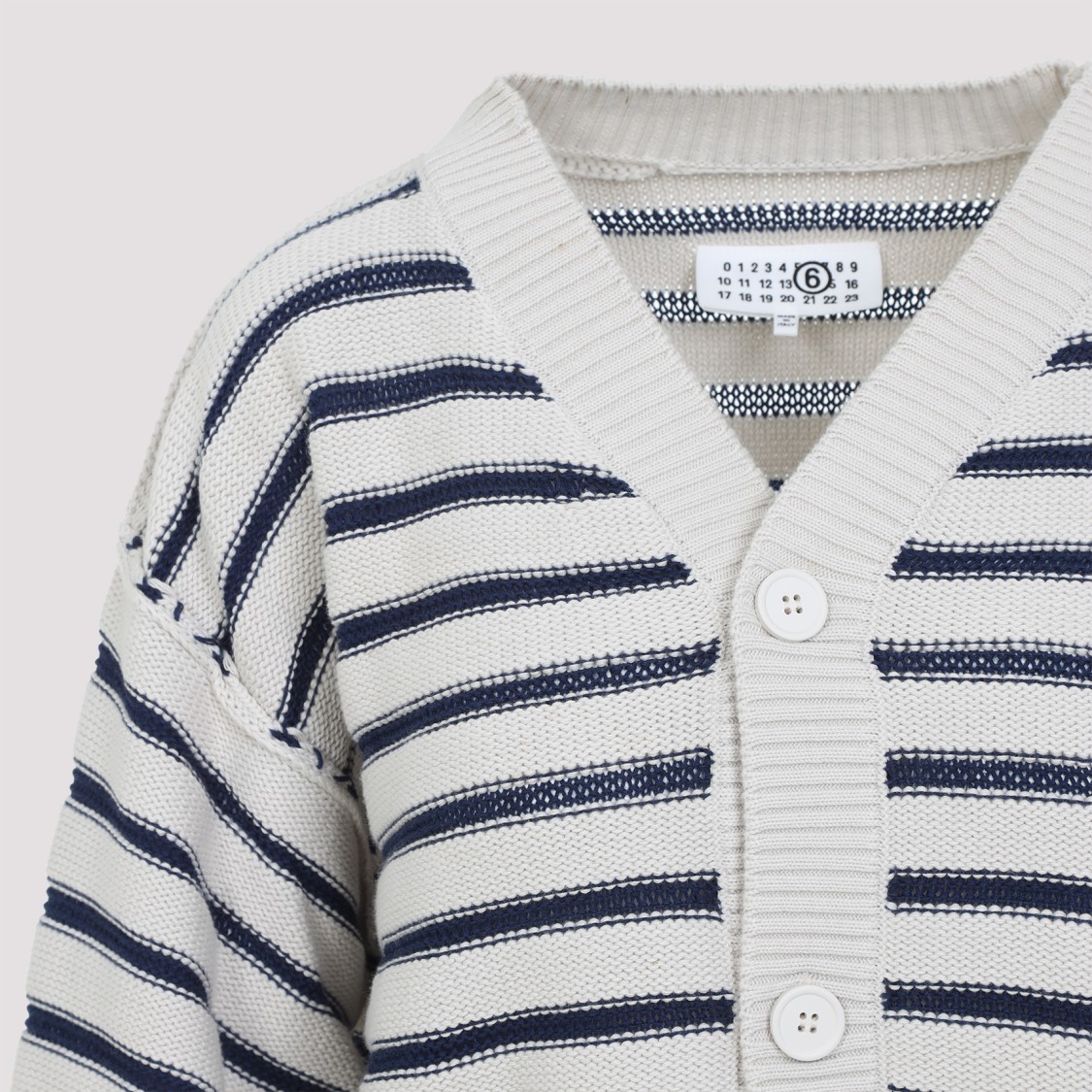 Mm6 Maison Margiela Mm6 By Maison Margiela Chalk White Cotton Cardigan In White