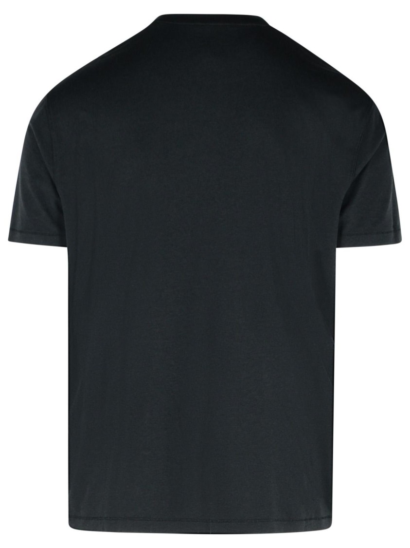Tom Ford Black Stretch Cotton Crew Neck T-shirt In Black