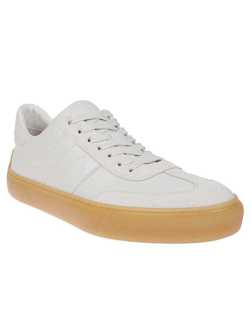 Tod's Leather Sneakers With Minimalist Design And Rubber Sole In White