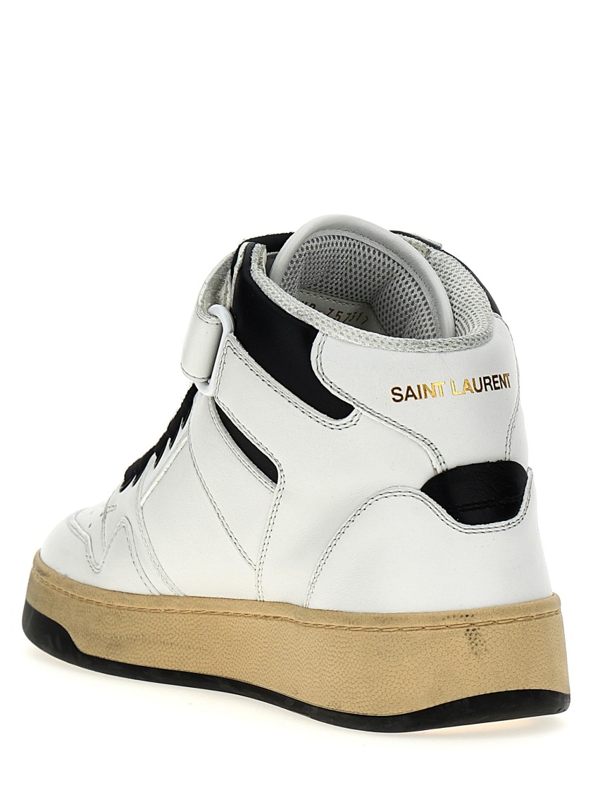 Saint Laurent Men's Lax Mid Top Sneaker Greenwich In White