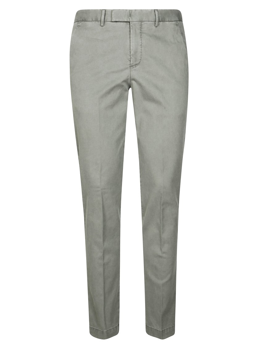 Pt01 Tailored Slim-fit Pants With Clean Waistband In Gray