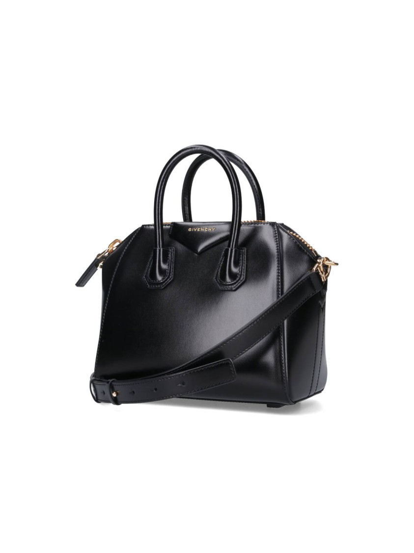 Givenchy Mini Elegant Leather Handbag In Black