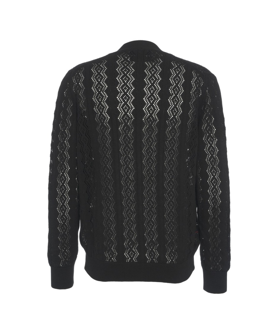 AMARANTO AMARANTO V-NECK OPEN KNIT CARDIGAN 