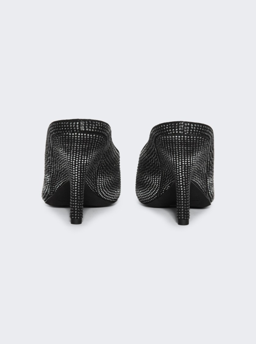 Alexander Wang Irina Mules Crystal Hotfix In Black