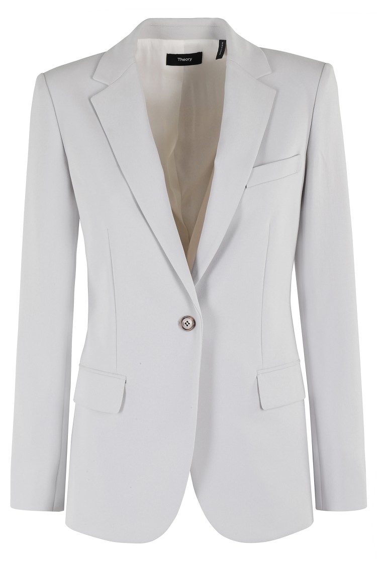 Theory Staple Blazer In Admiral Crepe In Grey