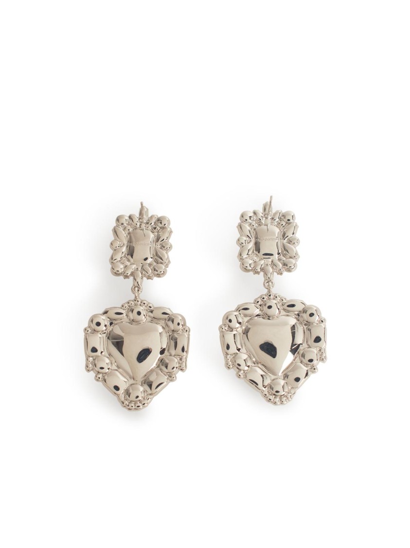 Self-portrait Self Portrait Crystal Pearl Heart Earrings