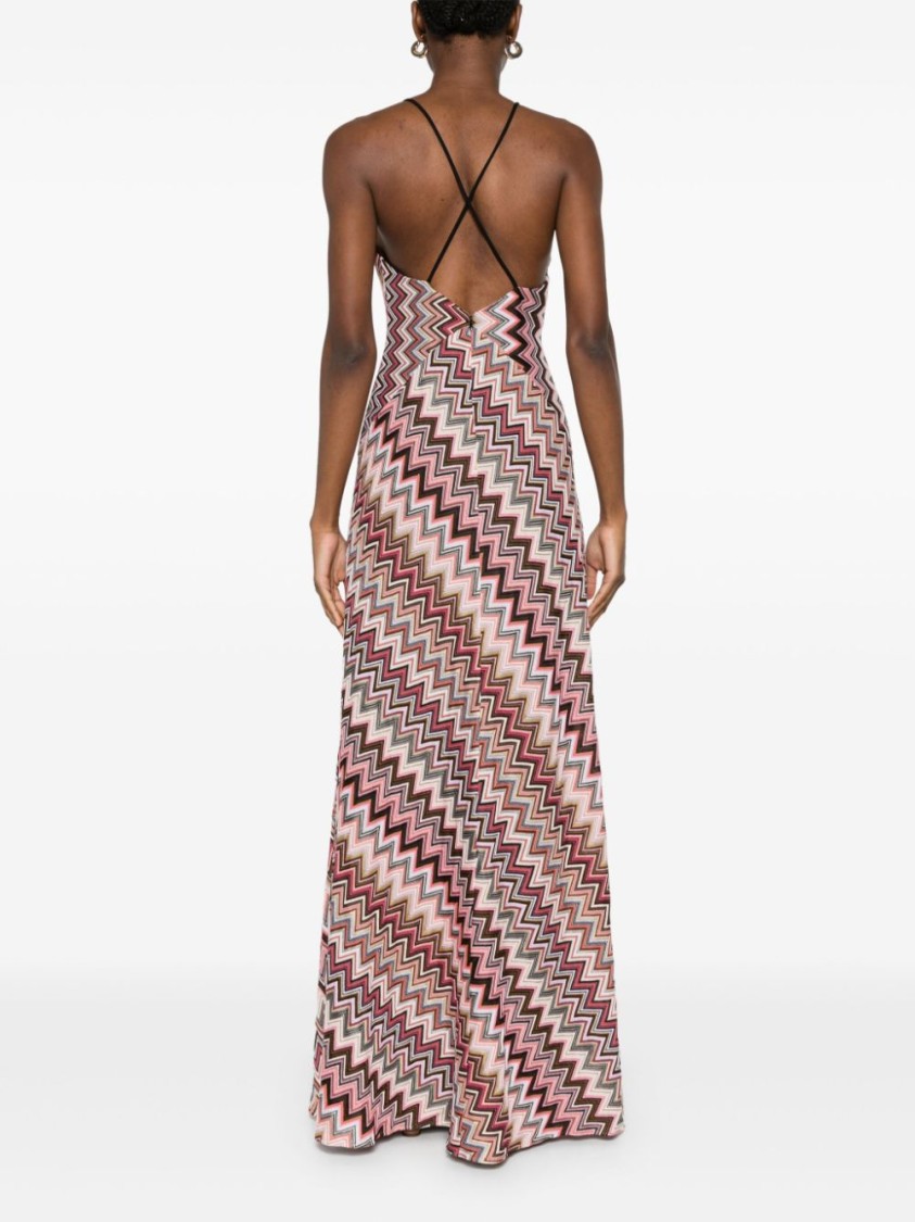 Shop Missoni Multicolour Maxi Dress In Pink