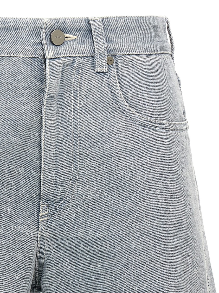 Fendi Tailored Shorts With Pockets And Loops In Gray