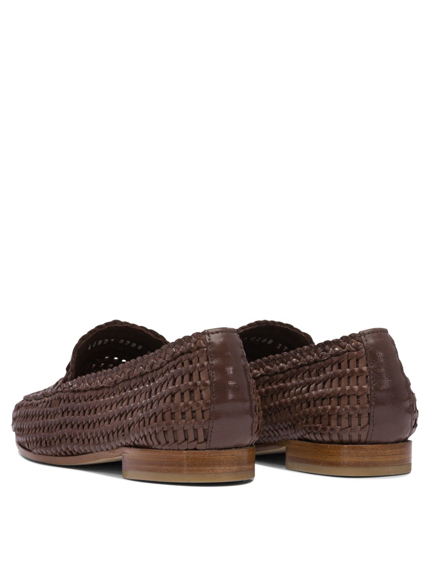 Pons Quintana Woven Design Brown Loafers With Low Heel Comfort In Brown