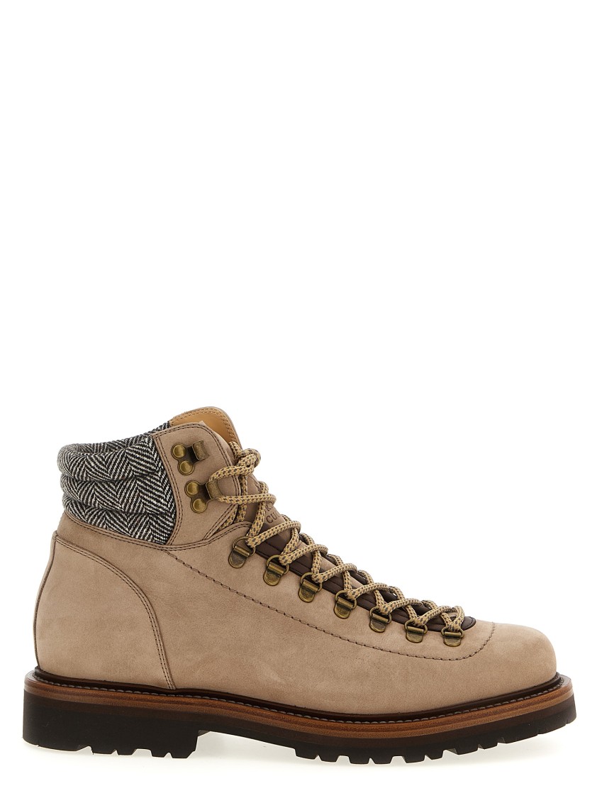 Brunello Cucinelli 'mountain Boot' Ankle Boots In Pink