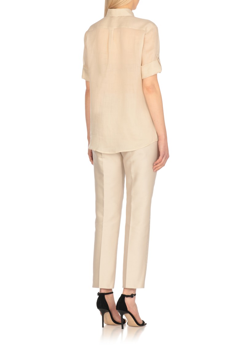 Shop Antonelli Beige Beige Ramie Shirt