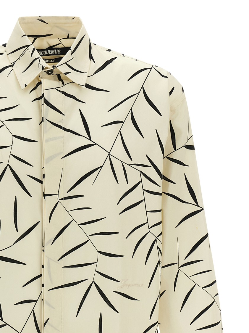 Jacquemus White La Chemise Simon Shirt In Gray