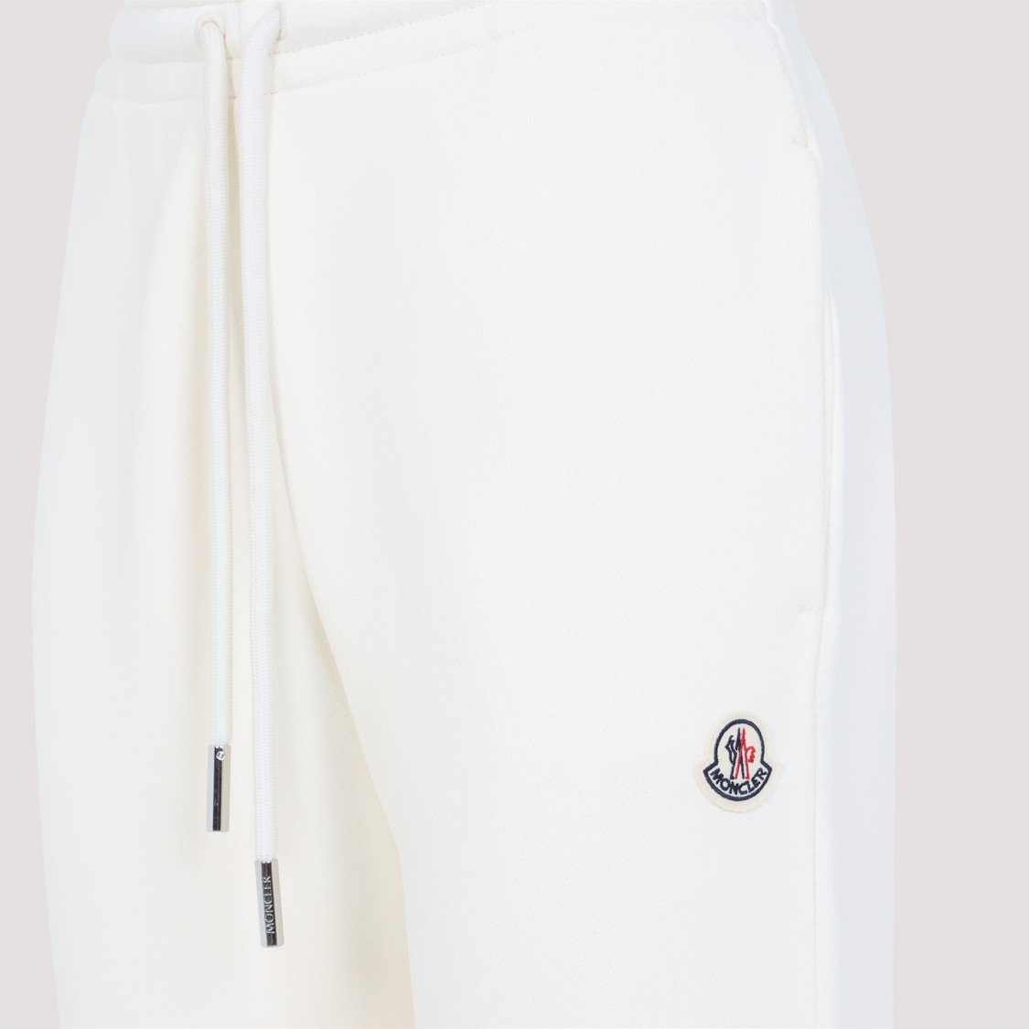 Moncler Relaxed-fit Trousers In Soft Cotton-polyamide Blend In White