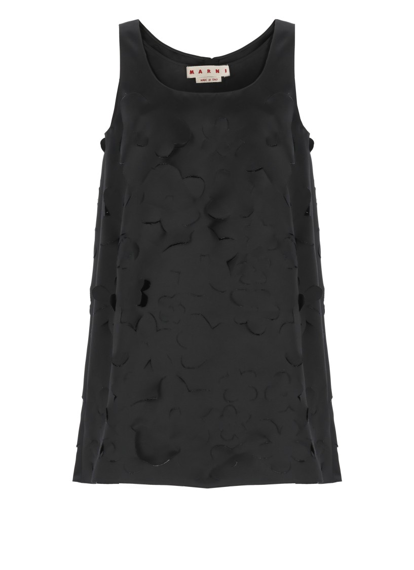 Marni A Line Mini Dress With Cut Outs In Black