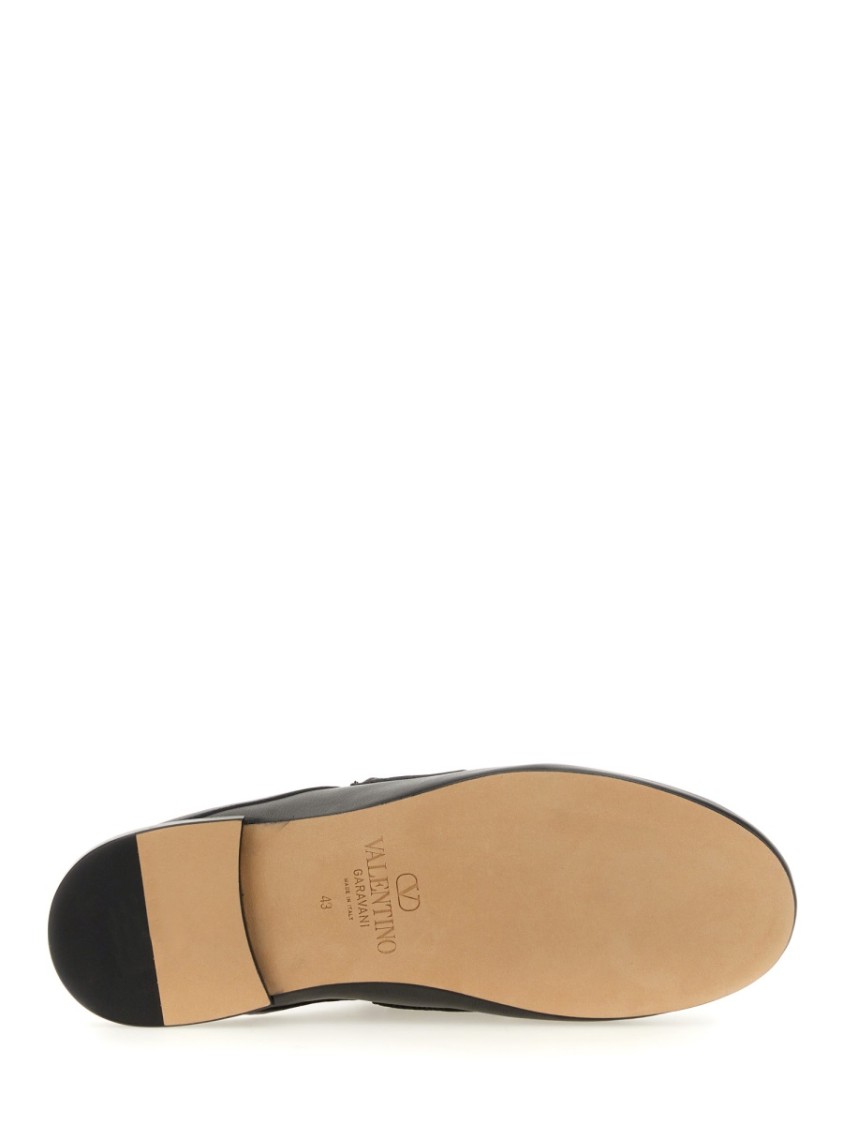 Valentino Vlogo Leather Slippers