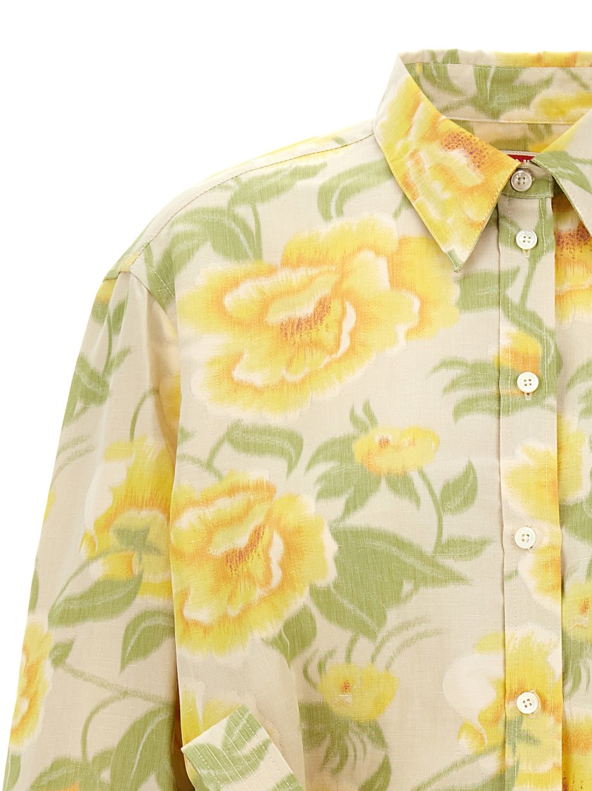 Kenzo 'sleeve Kimono Peonies' Dress