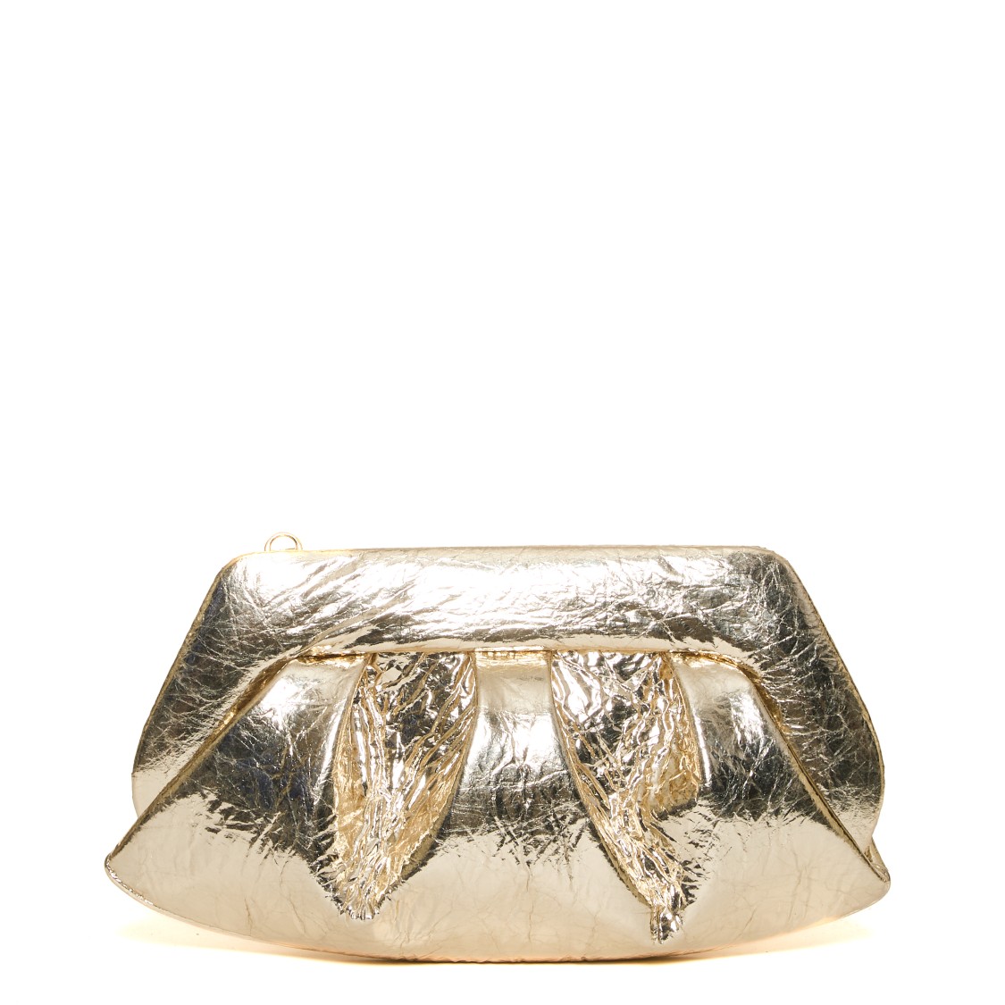 Themoirè Mirror Gold Clutch Medium In Gold