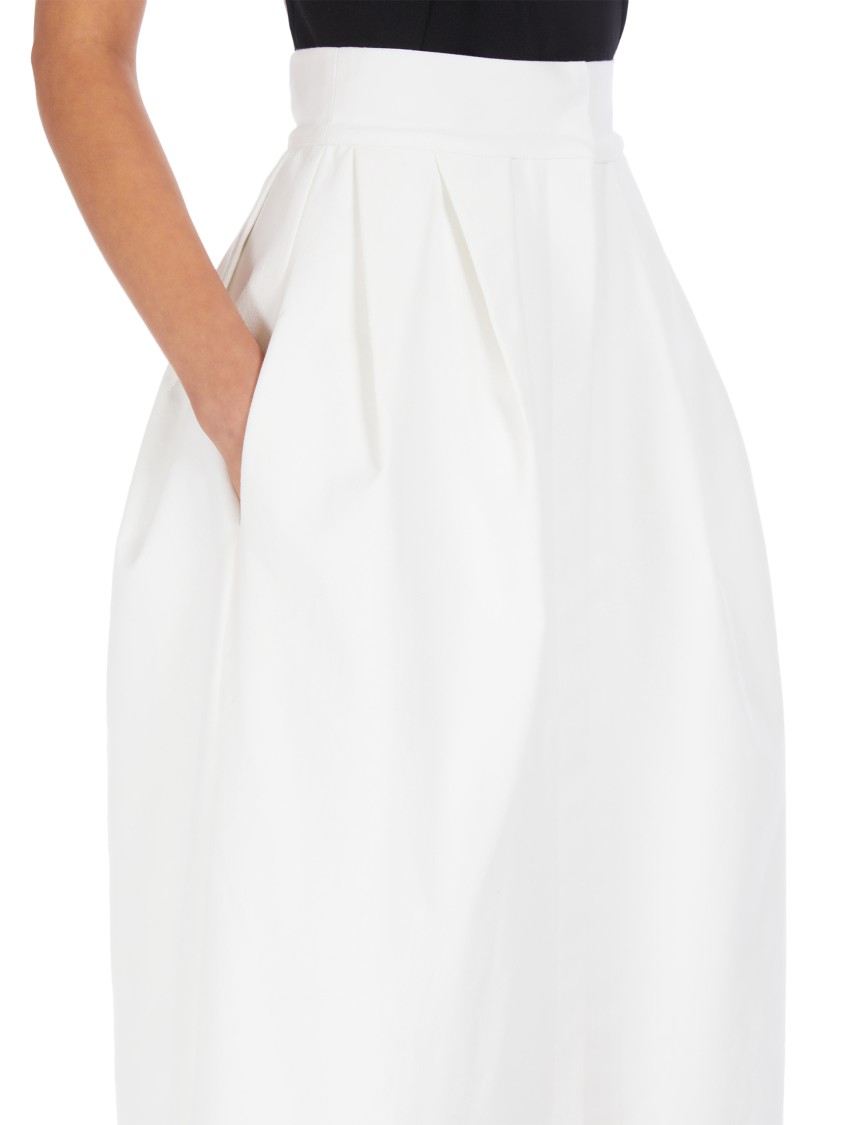 Max Mara High-waisted Pleated Maxi Skirt With Subtle Back Slit In White