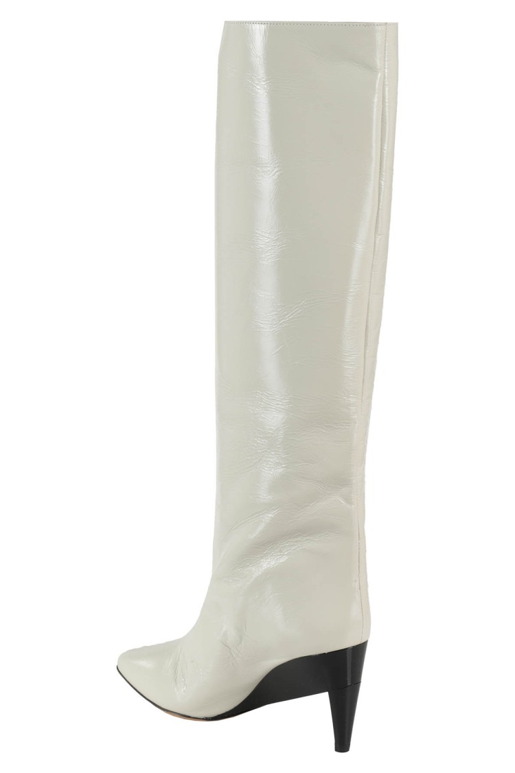 ISABEL MARANT ISABEL MARANT LIESEL THIGH-HIGH WHITE LEATHER BOOTS