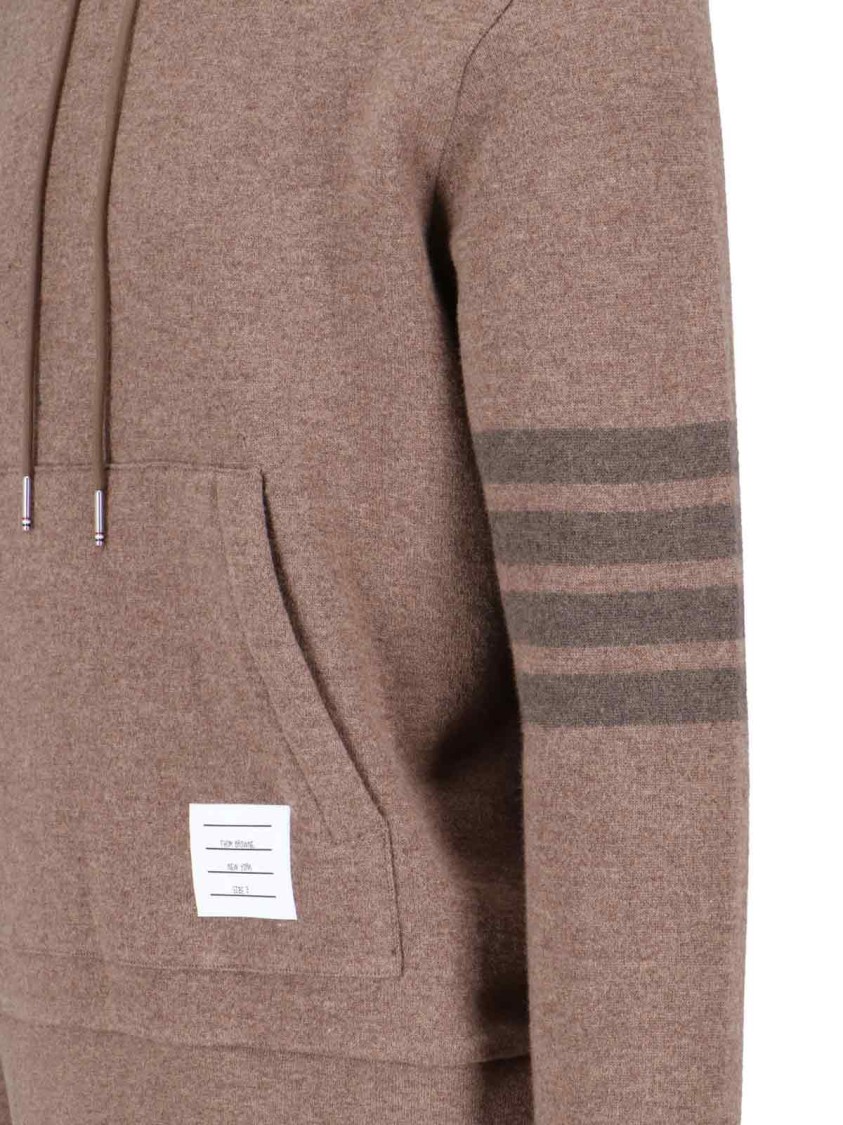 Thom Browne Men's Jersey 4-bar Knit Hoodie