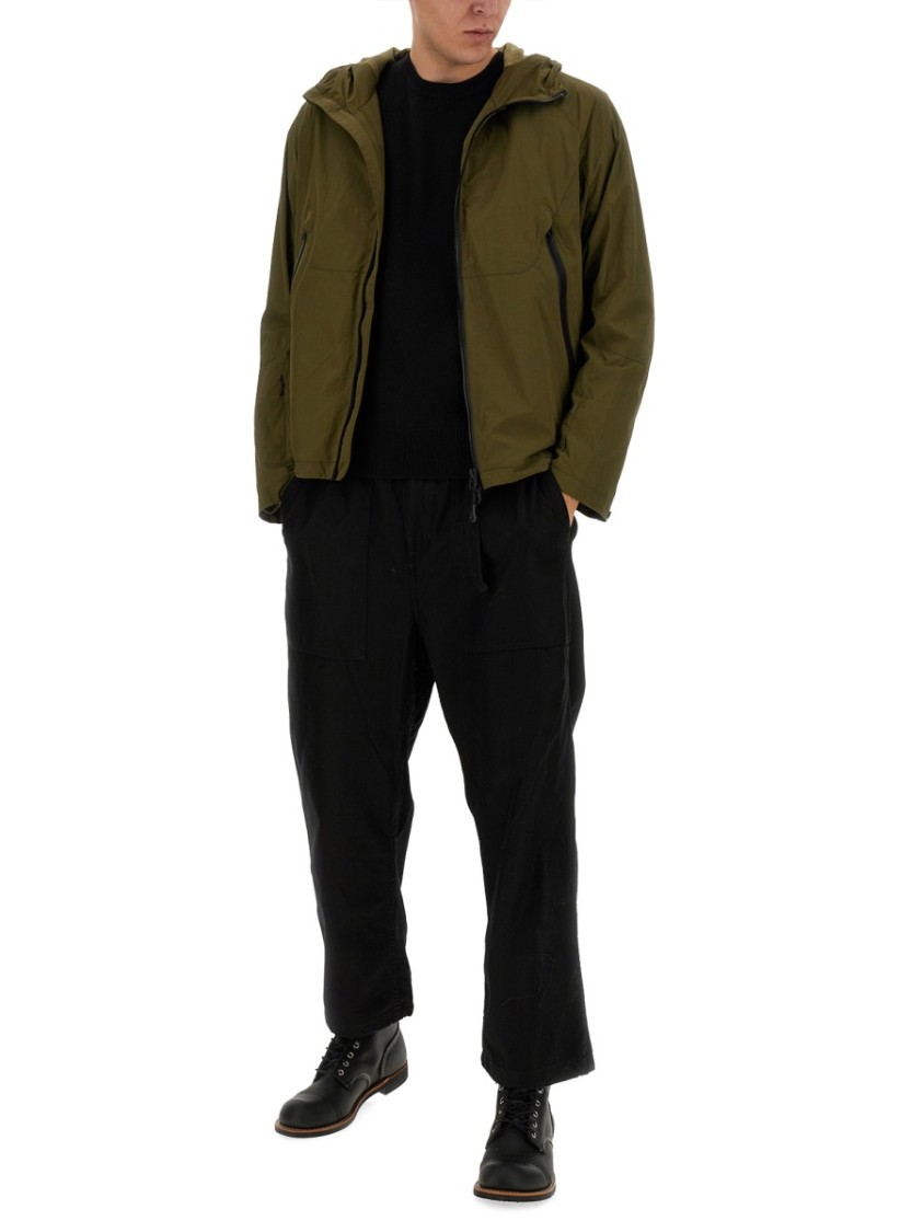 Jg1 Textured Nylon Hooded Jacket In Green