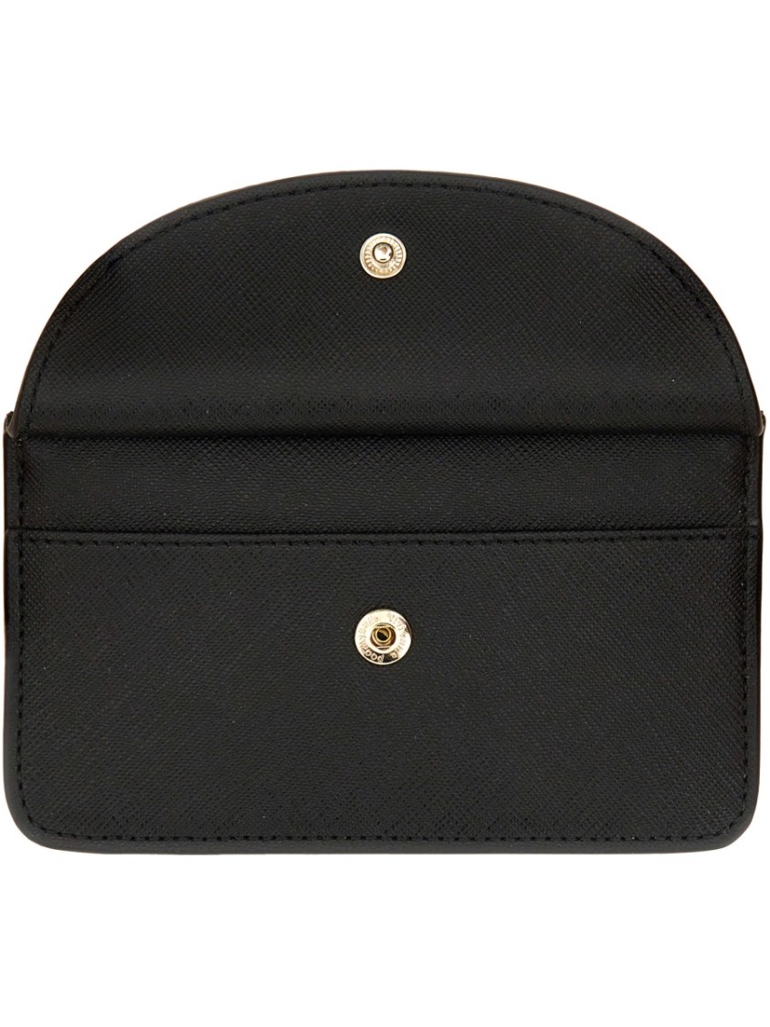 Vivienne Westwood Orb Plaque Zipped Card Holder In Black