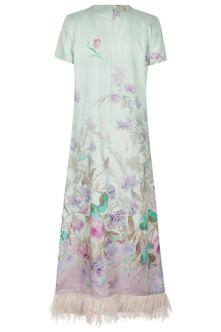La Doublej La Double J Swing Feathers Dress - Mint