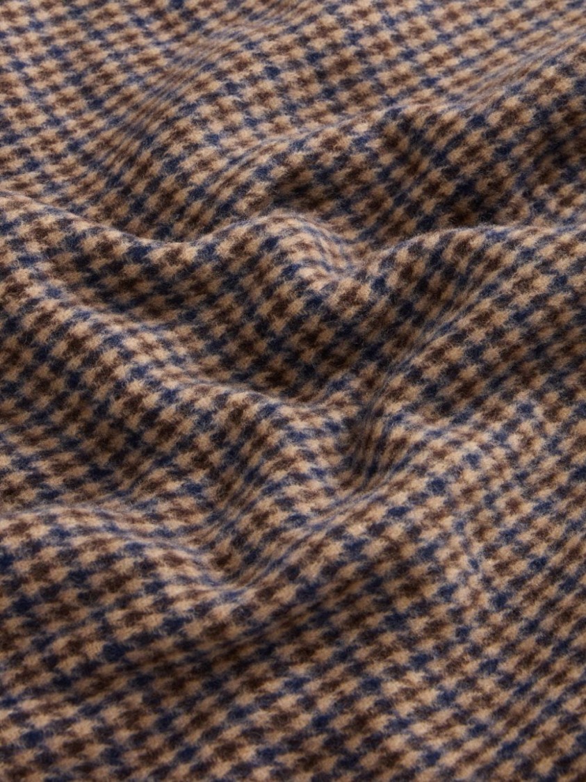Woolrich Plaid Wool-blend Cape In Brown