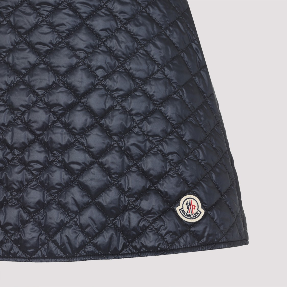 Moncler Quilted Black Skirt With Flared Silhouette In Blue