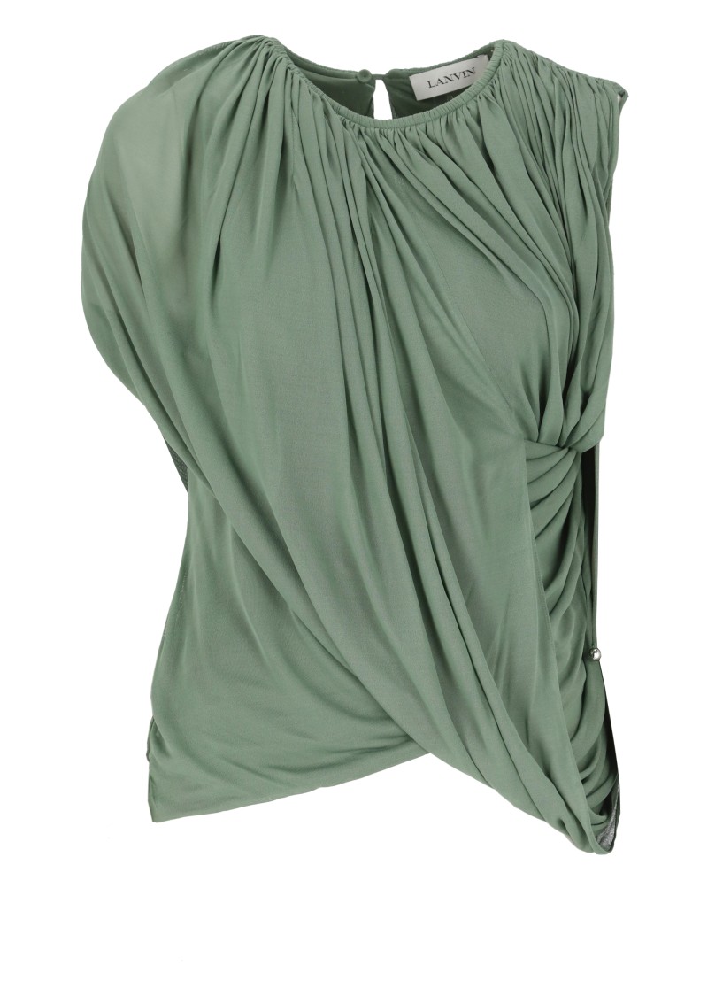 Lanvin Viscose And Silk Top In Green