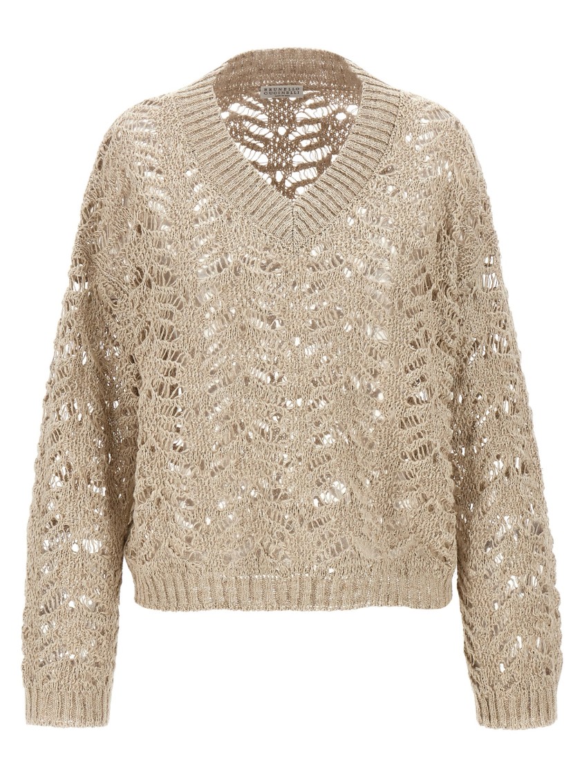 Brunello Cucinelli Rustic Dazzling Net Sweaters And Cardigans