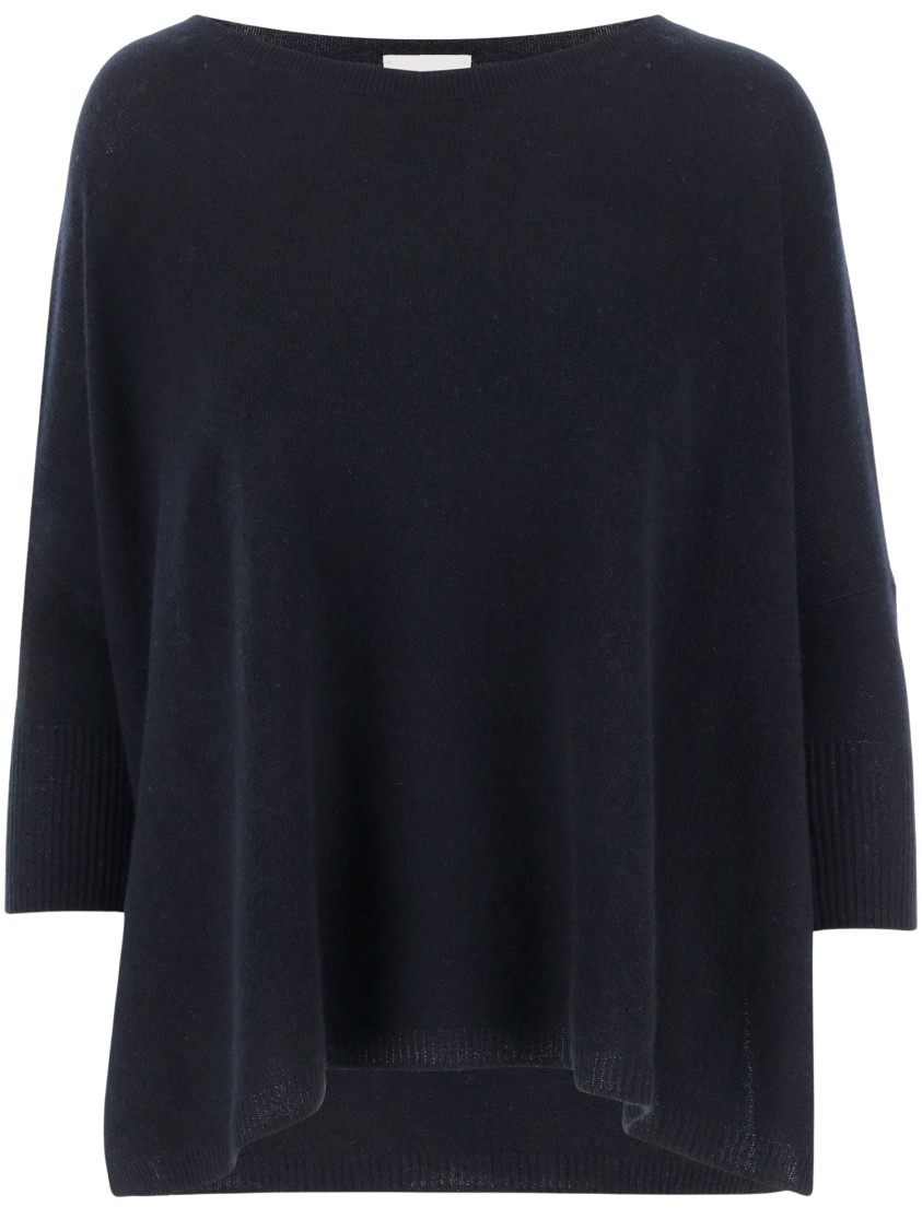 Allude Wool Blend Pullover With Rhinestones And Studs In Black