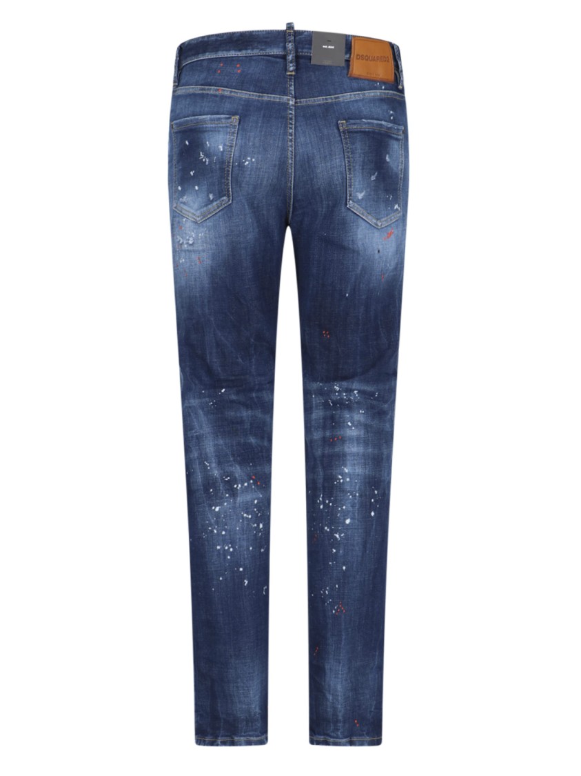 Dsquared2 Medium Easy Red Spots Wash Skater Jean In Blue