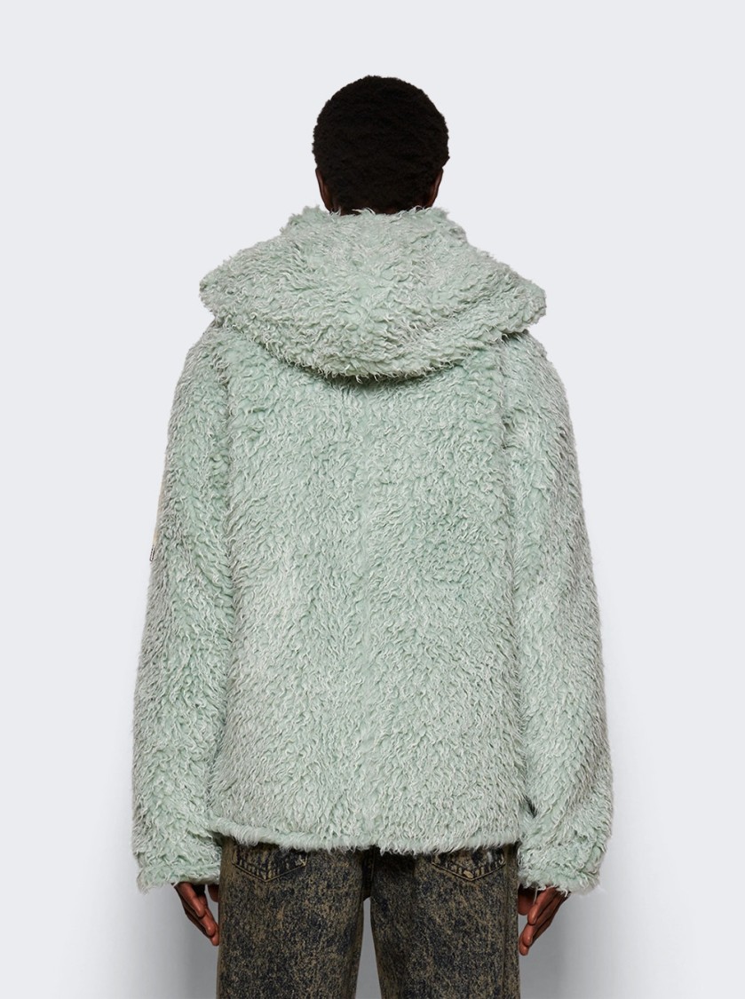 Marni Shaggy Jackets Light Blue In Green