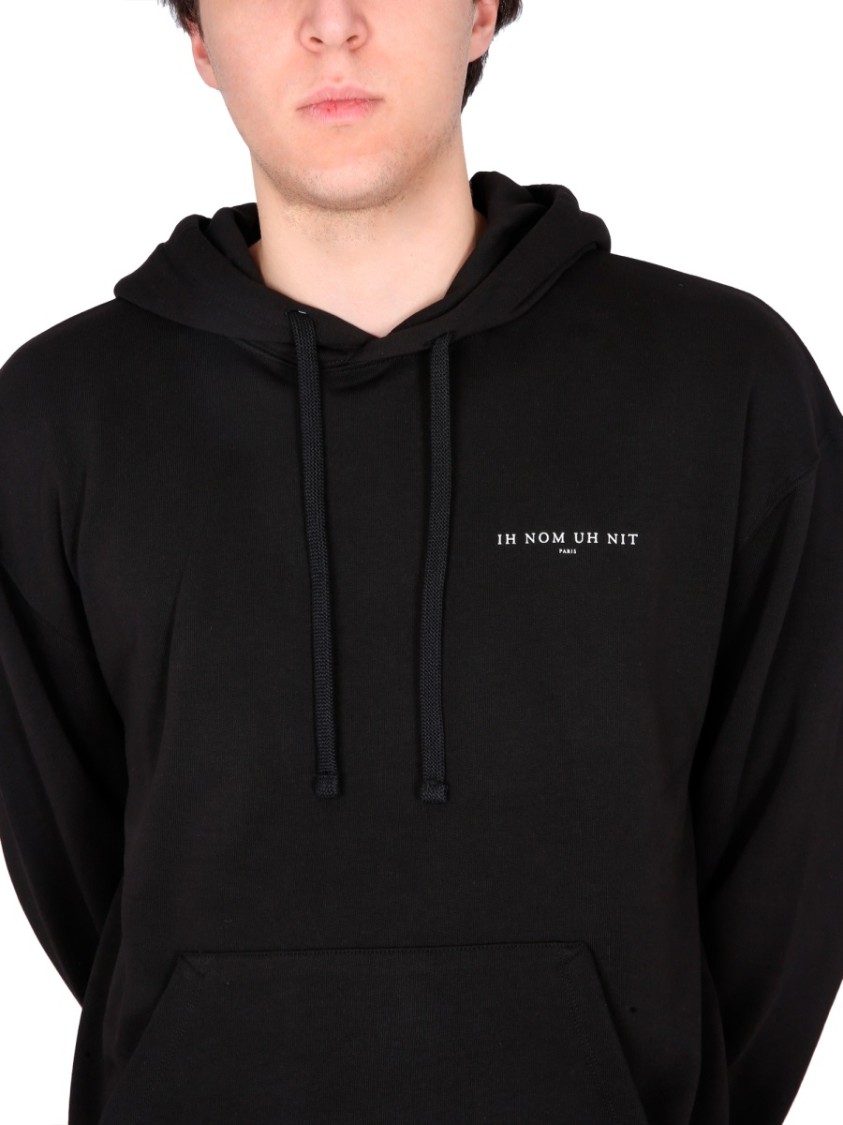 Ih Nom Uh Nit Relaxed Fit Black Hoodie With Graphic Design