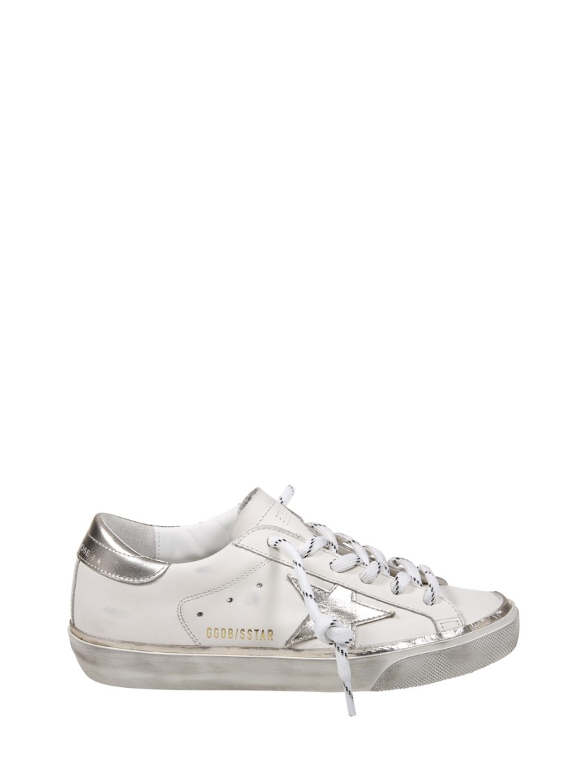 Golden Goose Super Star Leather Sneakers In White