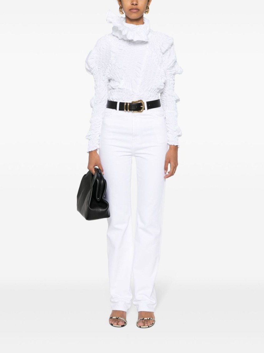 Khaite High-waisted Cotton Denim Jeans With Flare Legs