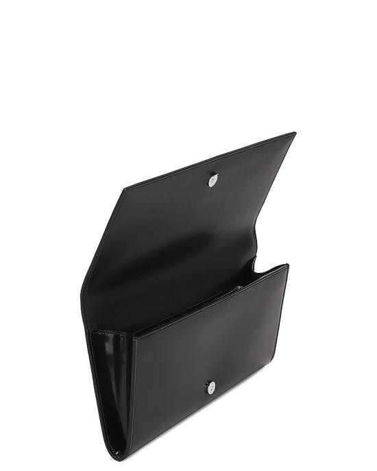 Saint Laurent Glossy Finish Shoulder Bag In Black