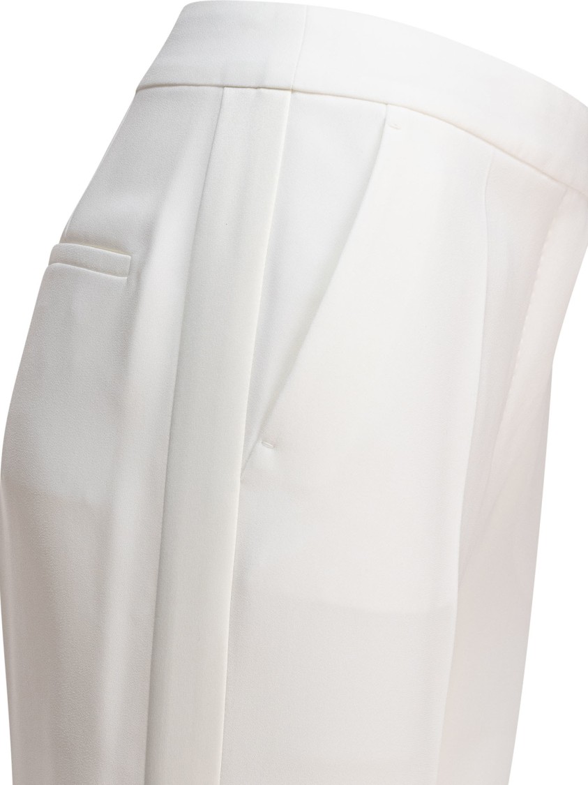 Max Mara Tailored White Trousers With Smooth Finish In White