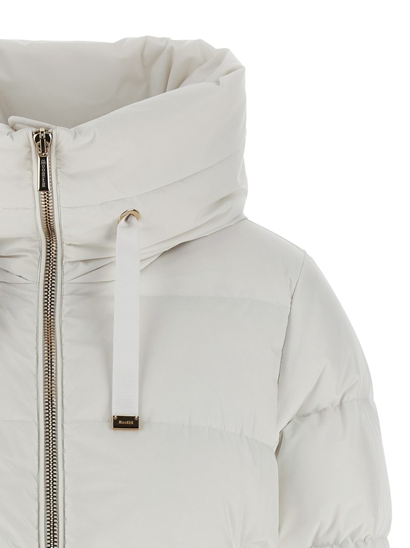 Moorer Puffer Jacket With Elegant Hood And Premium Insulation In White
