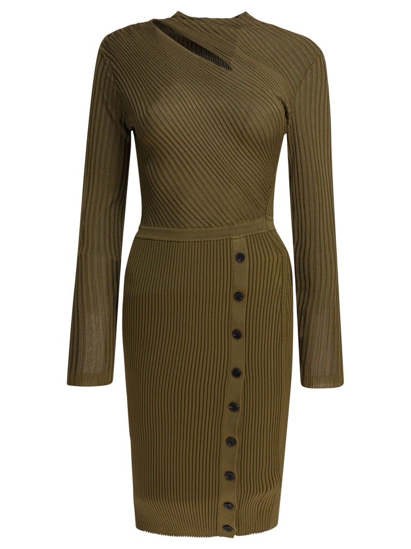 Self-portrait Green Mini Dress With Cut-out Design In Green