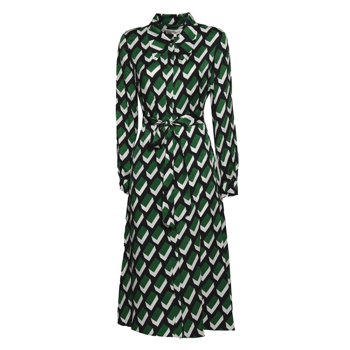 Diane Von Furstenberg Geometric Print Midi Chemisier Dress